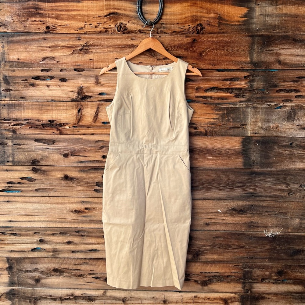 BANANA REPUBLIC | Sleeveless Khaki Beige Tan Sheath Dress 2